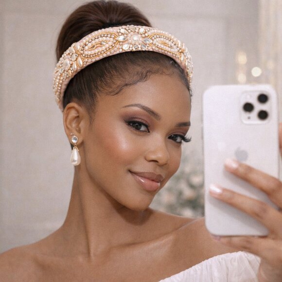 Luxury Pearl & Crystal Embellished Headband | Elegant Statement Hairpiece main image 2
